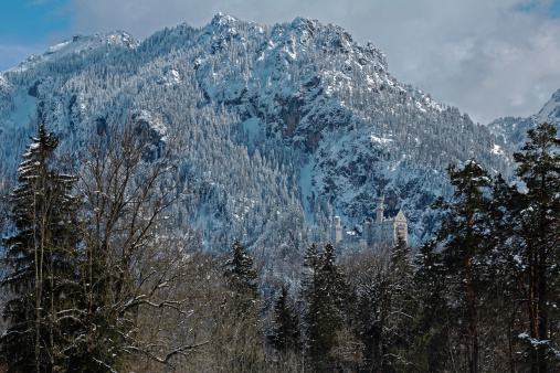 Neuschwanstein and Tegelberg in winter