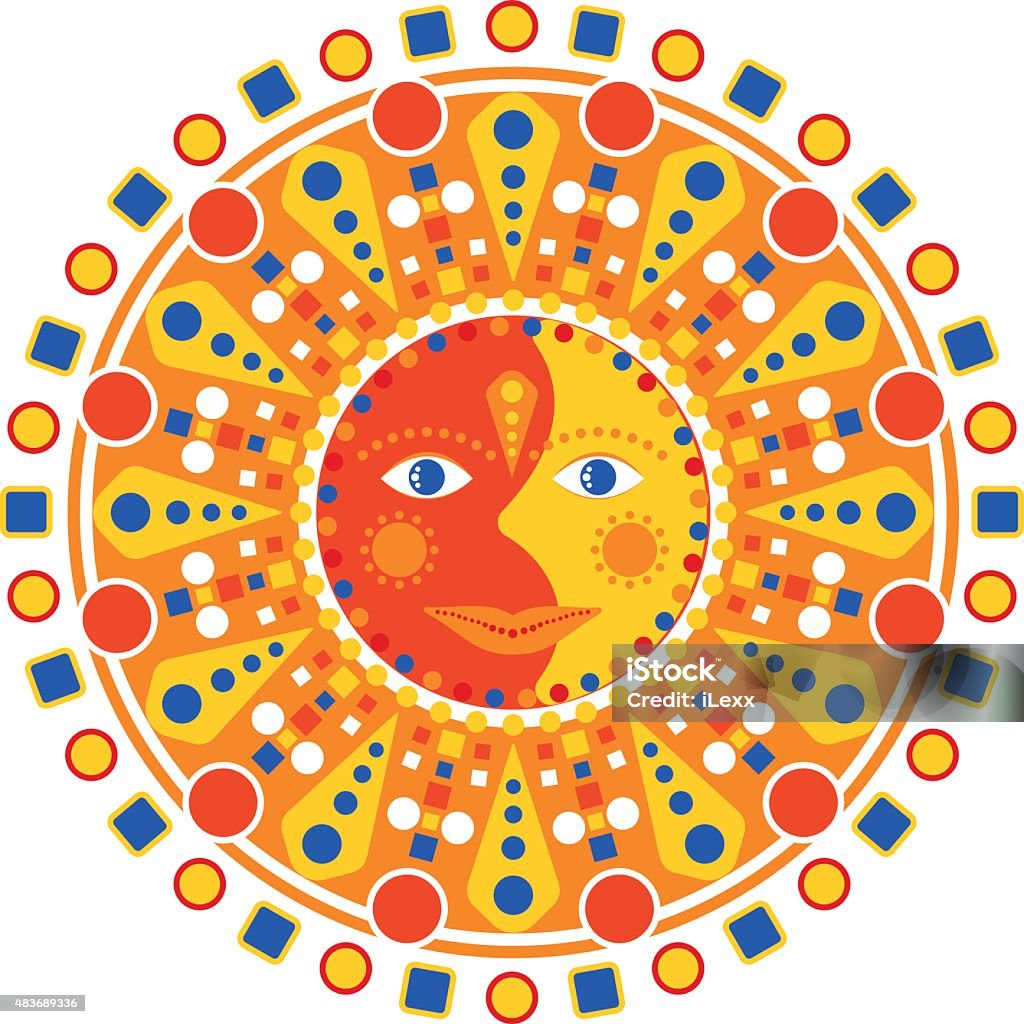 Aztec Sundial Vector Aztec Style Sun Stock Illustration - Download Image Now - Aztec ...
