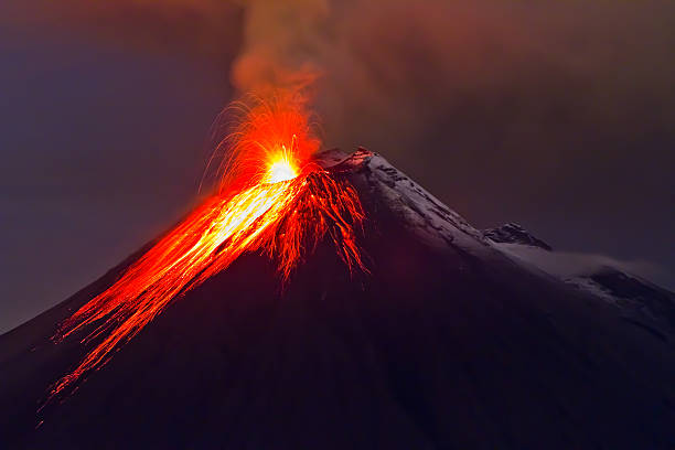 istock eruption of the volcano with molten lava 483689423