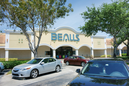 West Palm Beach, USA - April 7, 2014: A Bealls department store in a suburban mall. Bealls is a chain of department stores founded in Florida and now located throughout the Sunbelt. They offer clothing, shoes and accessories.