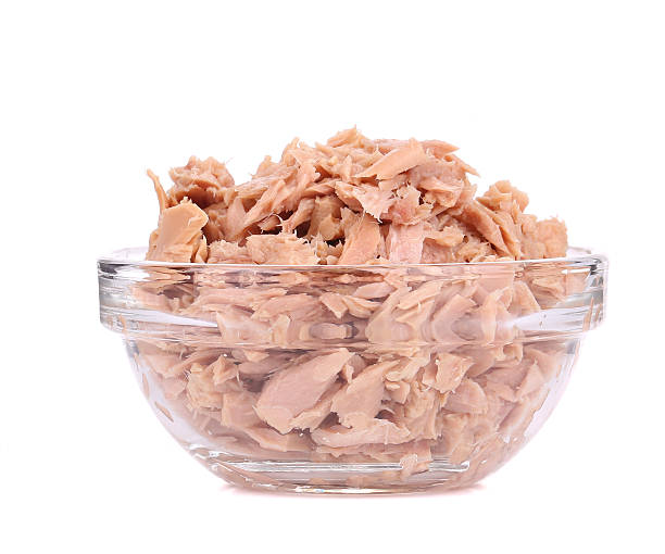 istock Canned tuna in glass bowl. 483690107