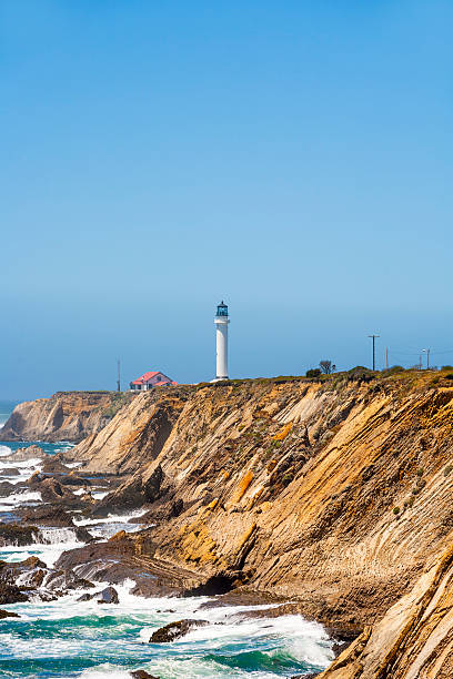 istock famous Point Arena Lighthouse in morning fog 483690867