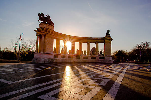 istock Heroes Square in Budapest against sunrise, Hungary 483691277