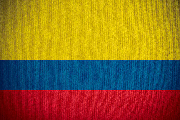 flag of Colombia or Colombian banner on paper background