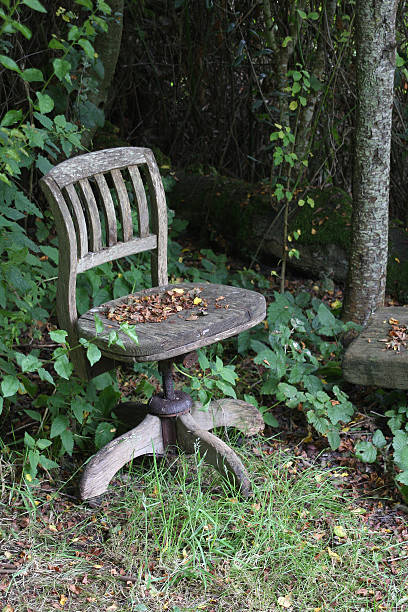 Old Chair in Wood stock photo