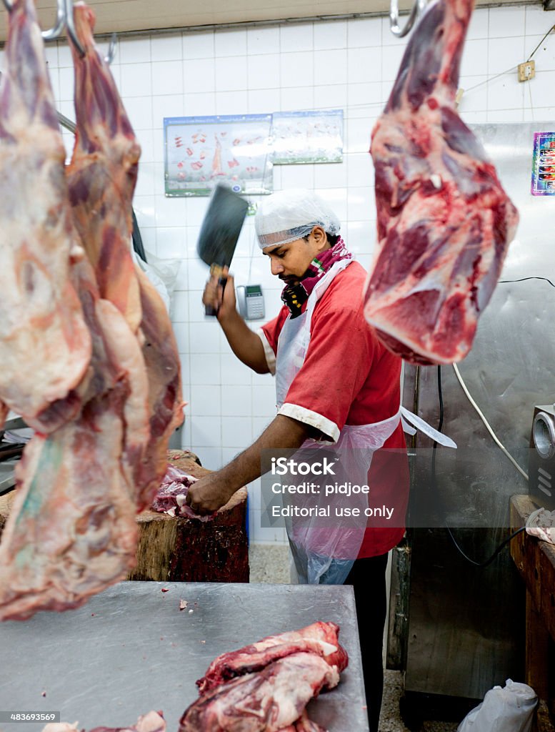 butcher Arbeit auf Fleisch Markt in Dubai - Lizenzfrei Axt Stock-Foto