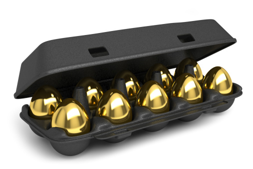 Set of golden eggs