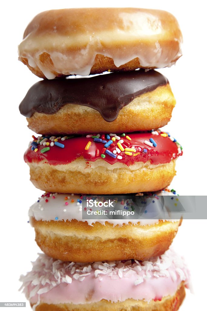 Assorted Donuts on white Assorted donuts on a white background Doughnut Stock Photo