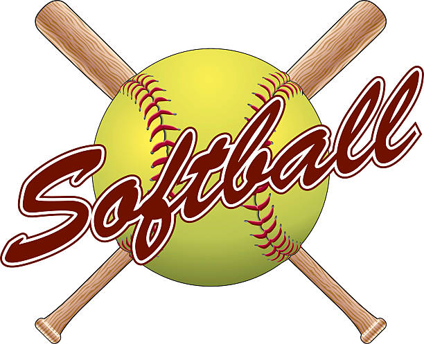 Softball Team Design Softball Team Design is an illustration of a softball design with a softball, crossed bats and the word softball. Great for team t-shirts. softball stock illustrations