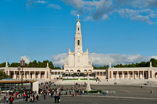  Fatima, Portugal - December 29, 2013, The pilgrims and visitors of Fatima in front of the Shrine of Our Lady, Portugal