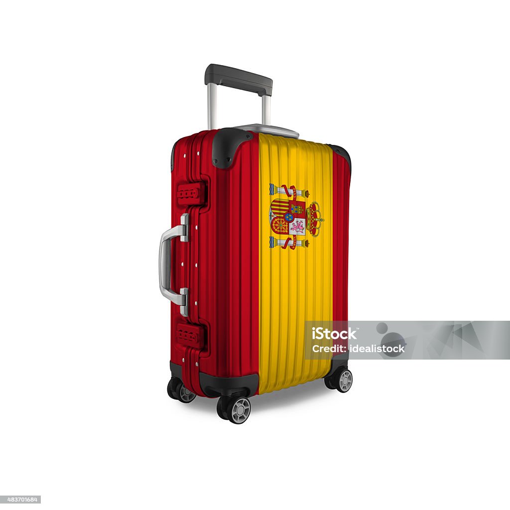 Spanish Suitcase Spanish Flag on suitcase. 2015 Stock Photo