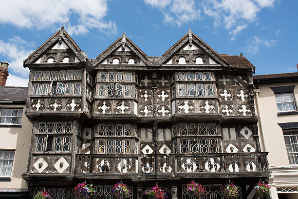 The Feathers, Ludlow Ludlow, UK - June 23, 2015: The Feathers, a famous 17th-century hotel in Ludlow ludlow shropshire stock pictures, royalty-free photos & images