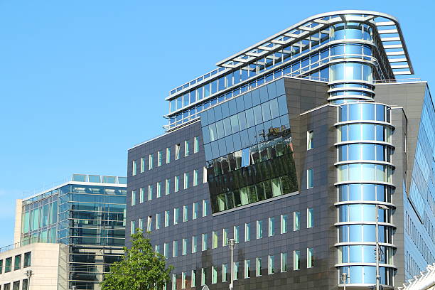 istock modern futuristic office building in berlin 483705824