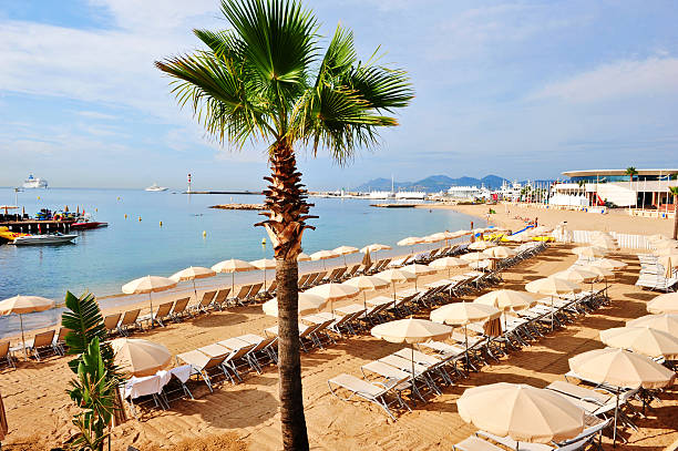 Cannes beach stock photo