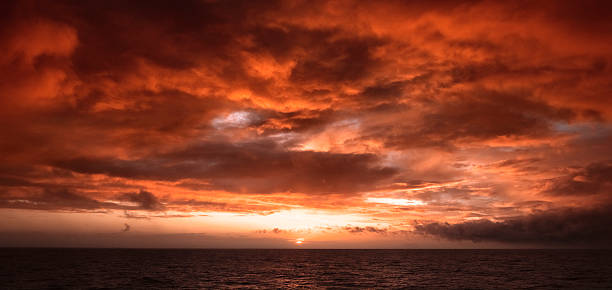 Summer abstract sunset at sea stock photo