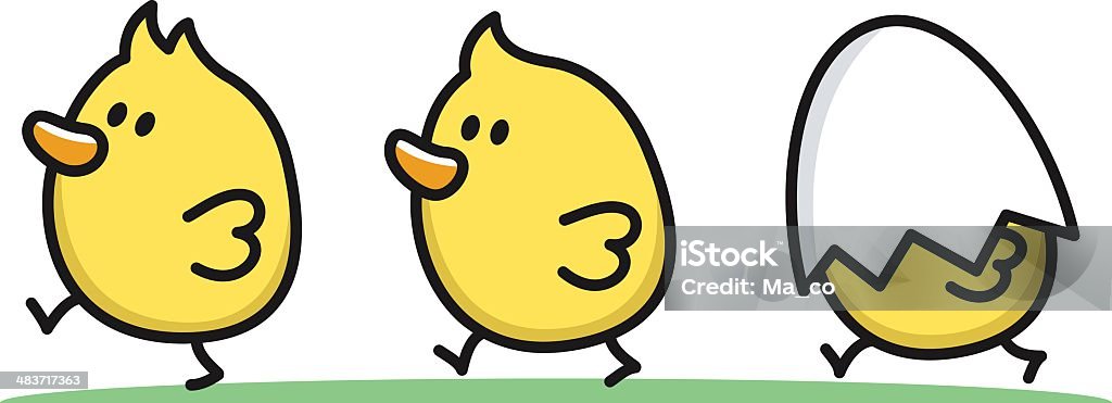 cartoon siblings / three little chicks vector illustration of three little chicks / brothers and sisters  Chicken - Bird stock vector