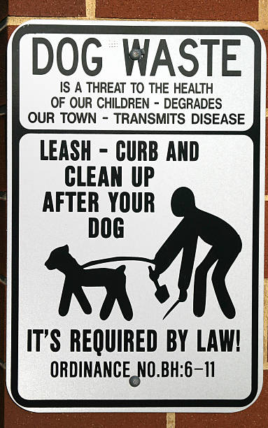 Dog Waste Clearn up sign stock photo