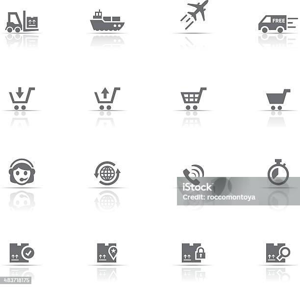 Icône Set Logistic Vecteurs libres de droits et plus d'images vectorielles de Affaires - Affaires, Affaires Finance et Industrie, Ascenseur industriel