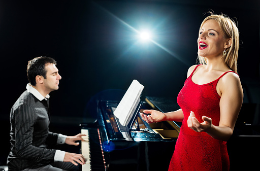 Female opera singer with a male pianist.