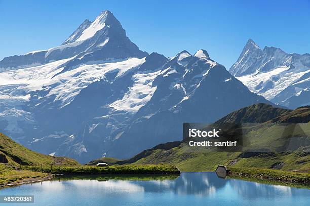 Foto de Schreckhorn E Finsteraarhorn Bachalpsee e mais fotos de stock de Schreckhorn - Schreckhorn, Afiado, Alpes europeus