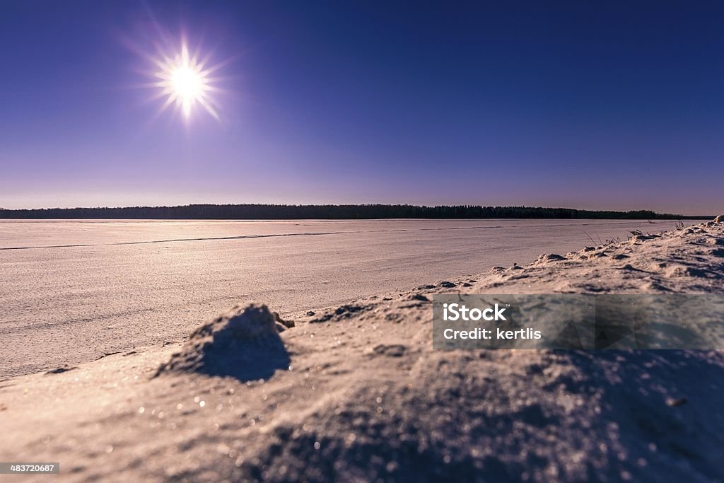 Winter landscape Winter landscape (day) Agricultural Field Stock Photo