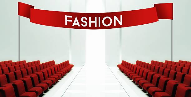 istock Fashion slogan, empty runway background 483720691