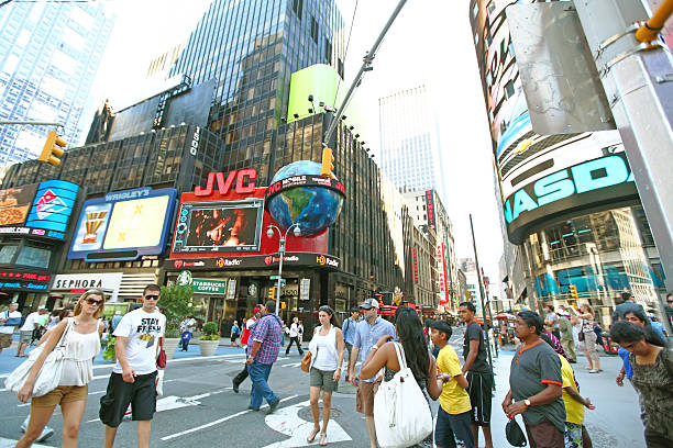 New York, New York, USA - July 30, 2011: Crowded Times Square on a busy day 