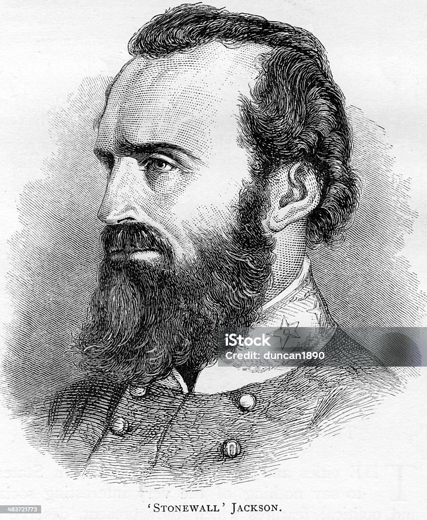 Stonewall Jackson - Ilustração de 1860-1869 royalty-free