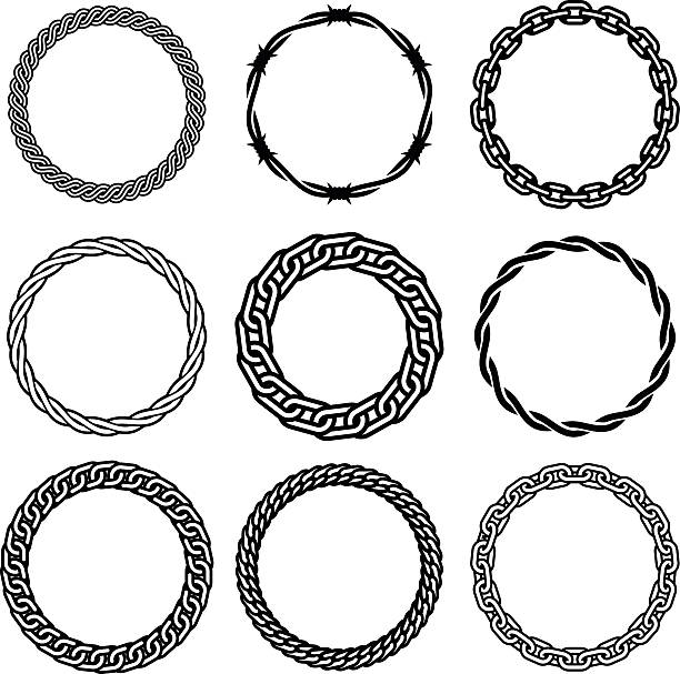 ilustrações de stock, clip art, desenhos animados e ícones de oval elementos de design-quatro - wire framed