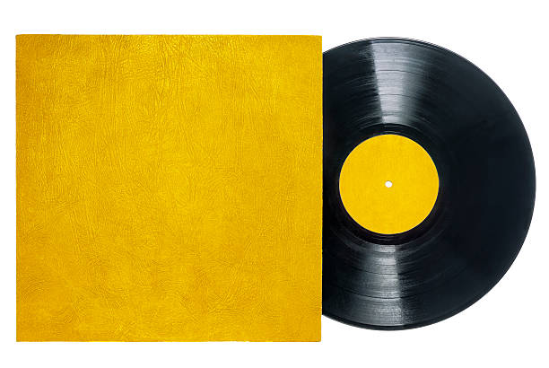 istock Retro Long Play Vinyl Record with Gold Sleeve. 483723827