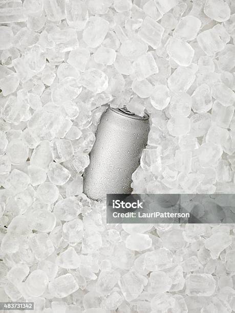 Ice Cold Beer Can Covered In Droplets On Ice Stock Photo - Download Image Now - Ice, Can, Beer - Alcohol