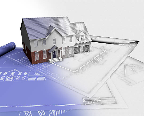 istock 3D render of a house with half in sketch phase 483731768