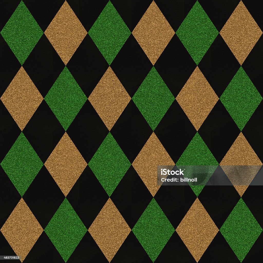 Seamless gold and green glitter diamonds on black paper Seamless gold and green glitter diamond pattern of my own design on black textured paper 2015 Stock Photo