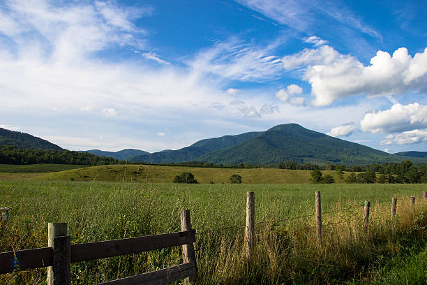 spettacolare catena montuosa del blue ridge - shenandoah river valley foto e immagini stock