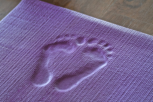 Foot prints,yoga mat