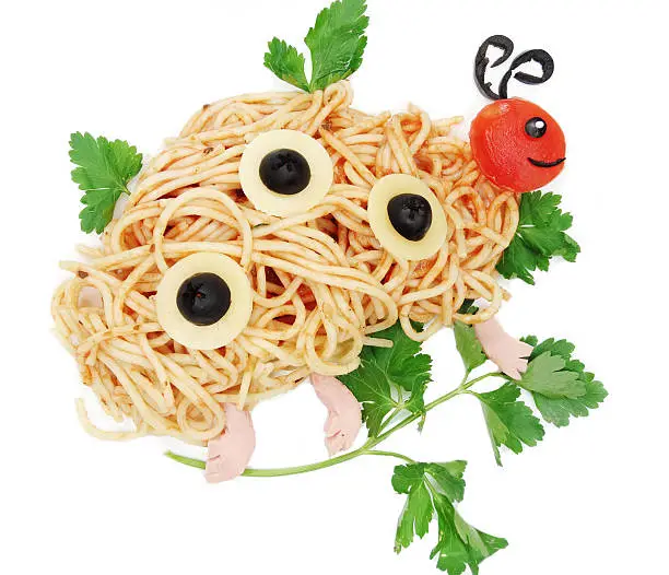 Photo of creative vegetable food dinner ladybird form