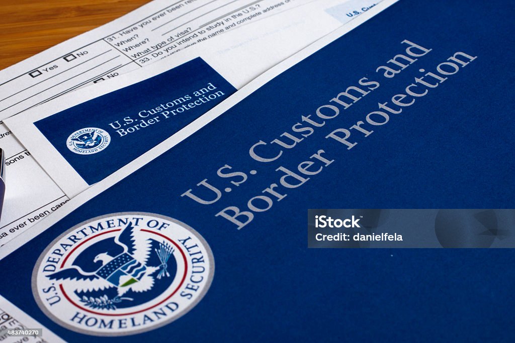 US Customs and Border Protection US Customs and Border Protection form to fill out Border - Frame Stock Photo