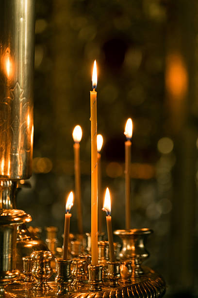 istock Candles in a church 483740674