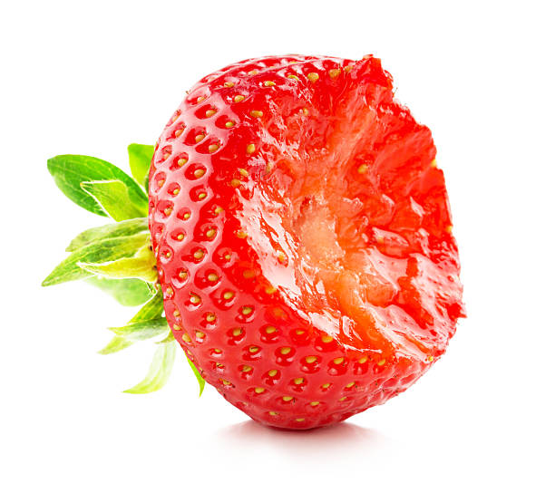 istock bitten strawberry on the white background 483744726