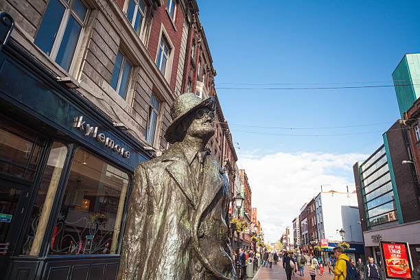 James Joyce statue in Dublin stock photo