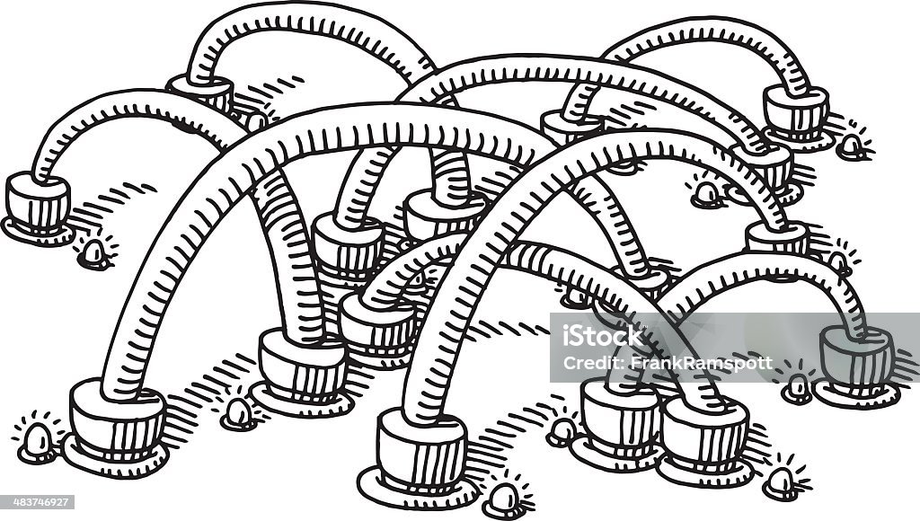 Simple Connection Drawing Cable Connection Concept Drawing Stock Illustration - Download Image ...
