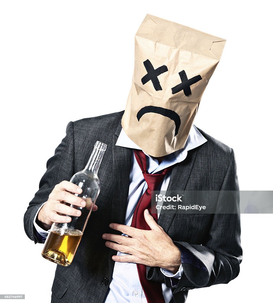 Doanh Nhân Say Rượu Đeo Mặt Nạ Túi Giấy Cảm Thấy Buồn Nôn Hình ảnh ...