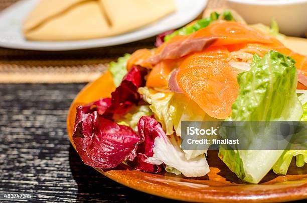 Fresh Vegetable And Salmon Salad Stock Photo - Download Image Now - Asian Culture, Cheese, Cream - Dairy Product