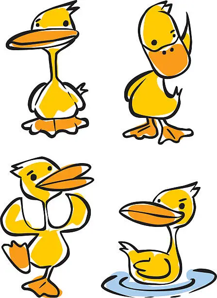 Vector illustration of Ducks