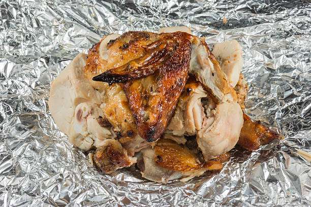 istock Grilled chicken on Aluminium Foil background 483747805