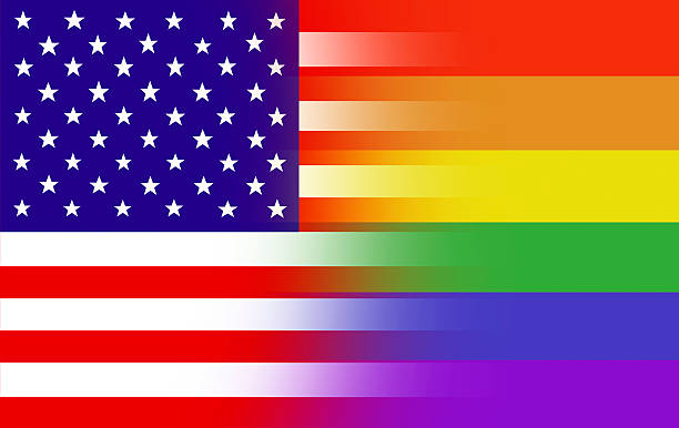 istock USA and rainbow gay pride flag 483749310