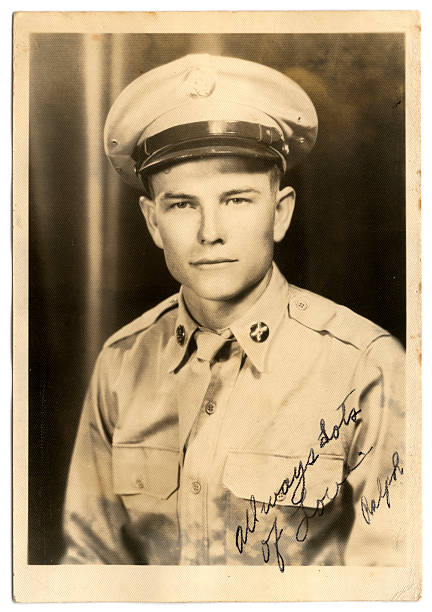 Love Ralph This an old family photo of my grandfather that he signed and sent to my grandmother when he was at war. It says "always lots of Love, Ralph" military photos stock pictures, royalty-free photos & images