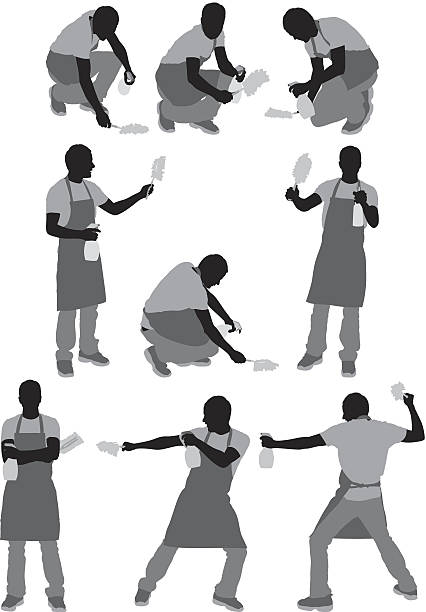 Cleaners Cleanershttp://www.twodozendesign.info/i/1.png custodian silhouette stock illustrations