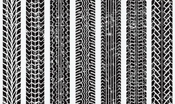 Vector illustration of Tire Marks Seamless Pattern