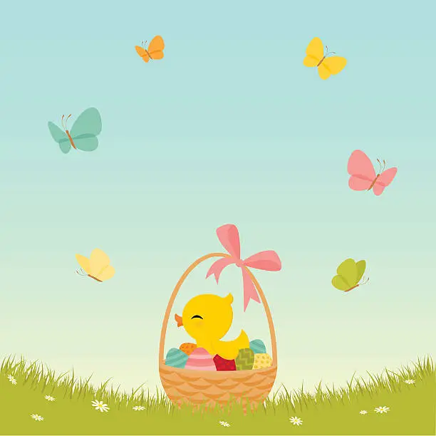 Vector illustration of Easter basket